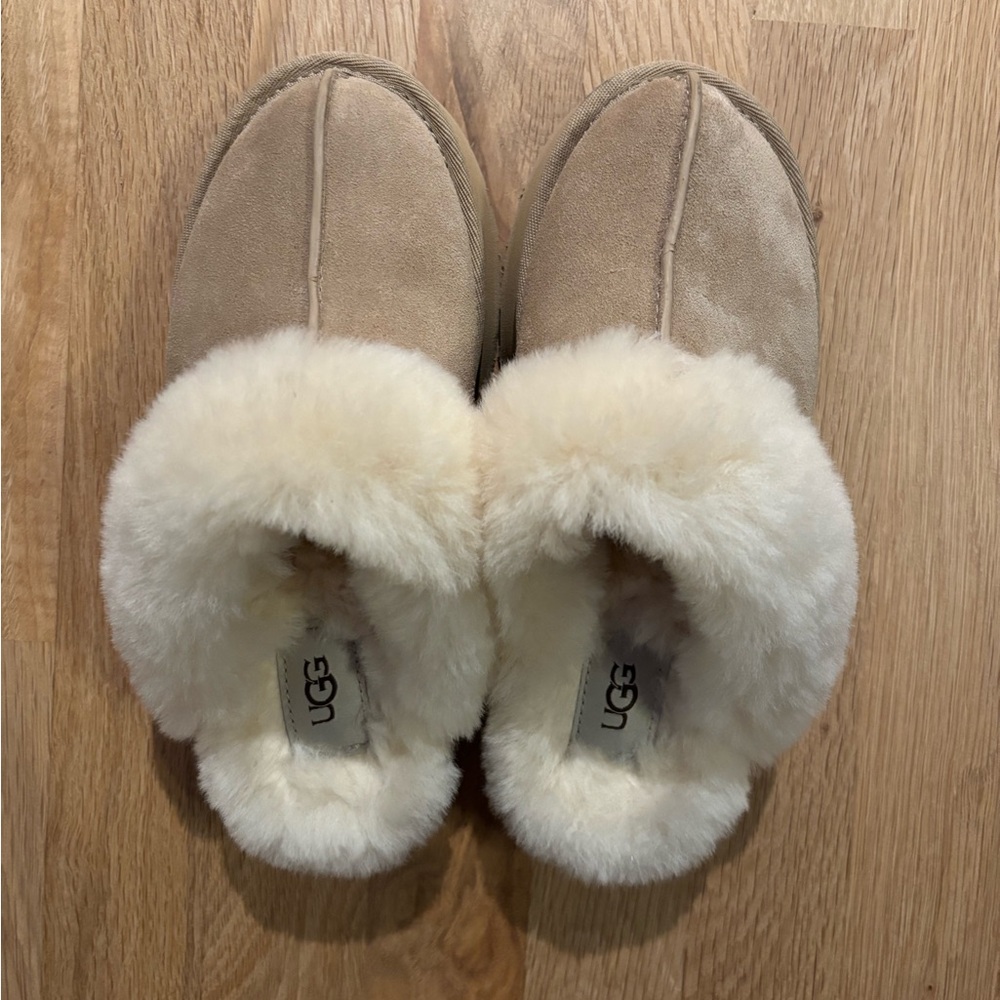 UGG Disquette Brown and Cream Shearling Slippers